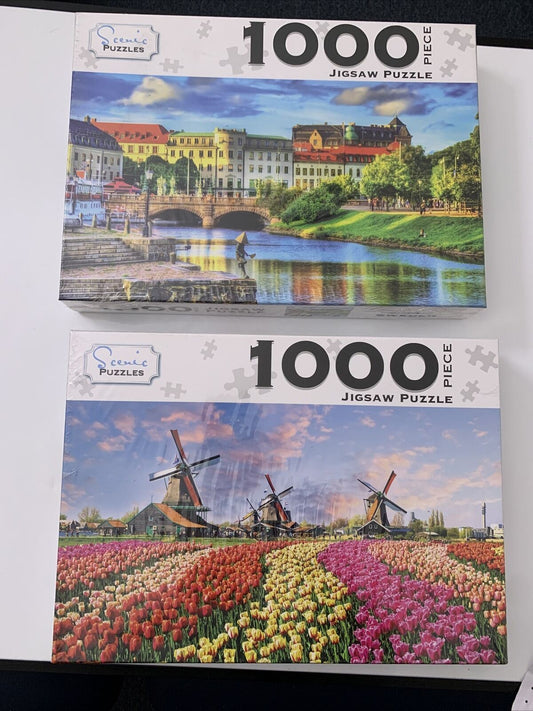 *New Sealed* 2x Scenic Jigsaw Puzzle Sweden & Netherlands 1000 Pieces 70x50 cm