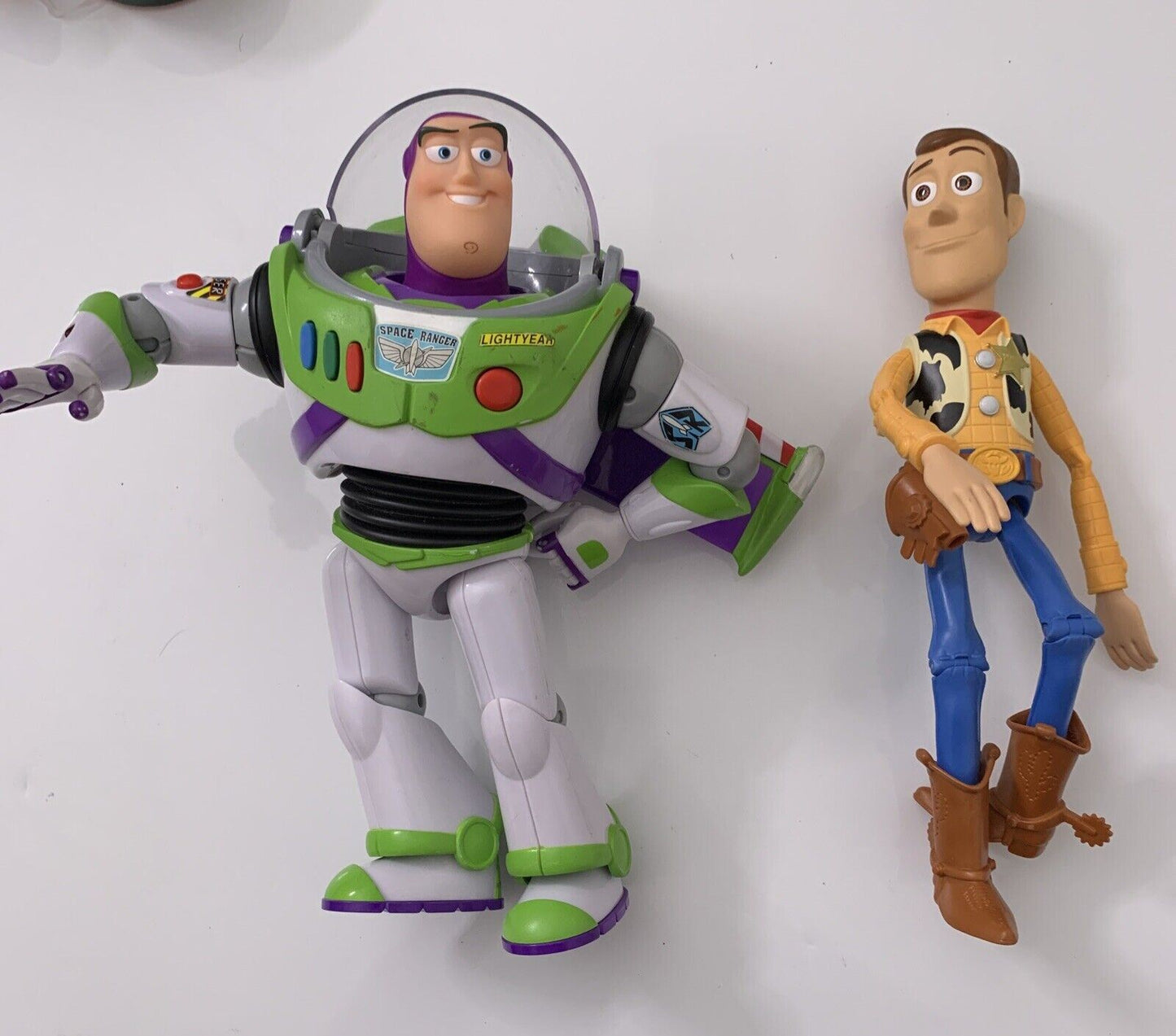 Toy Story Buzz Lightyear & Woody Figure 30cm 12" - buzz speaks & moves head