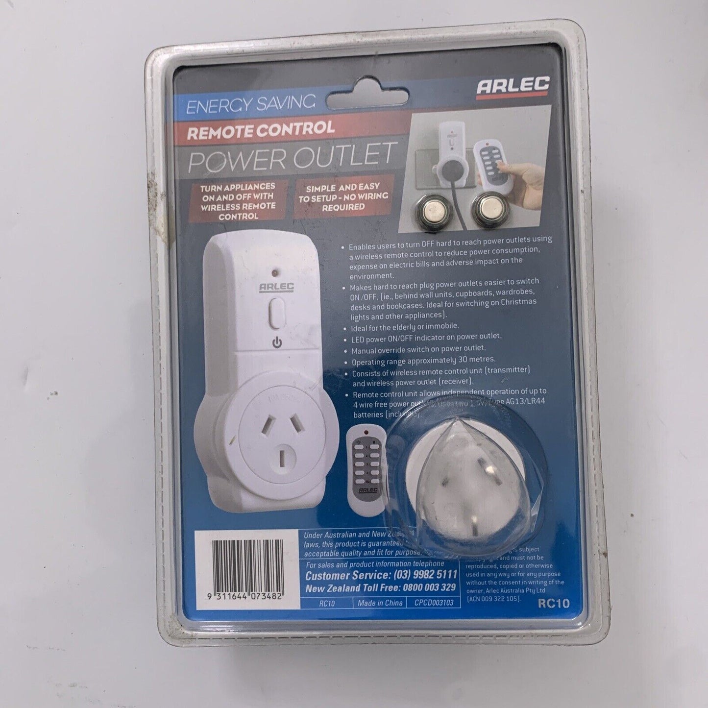 Arlec Energy Saving Remote Control Power Outlet NEW