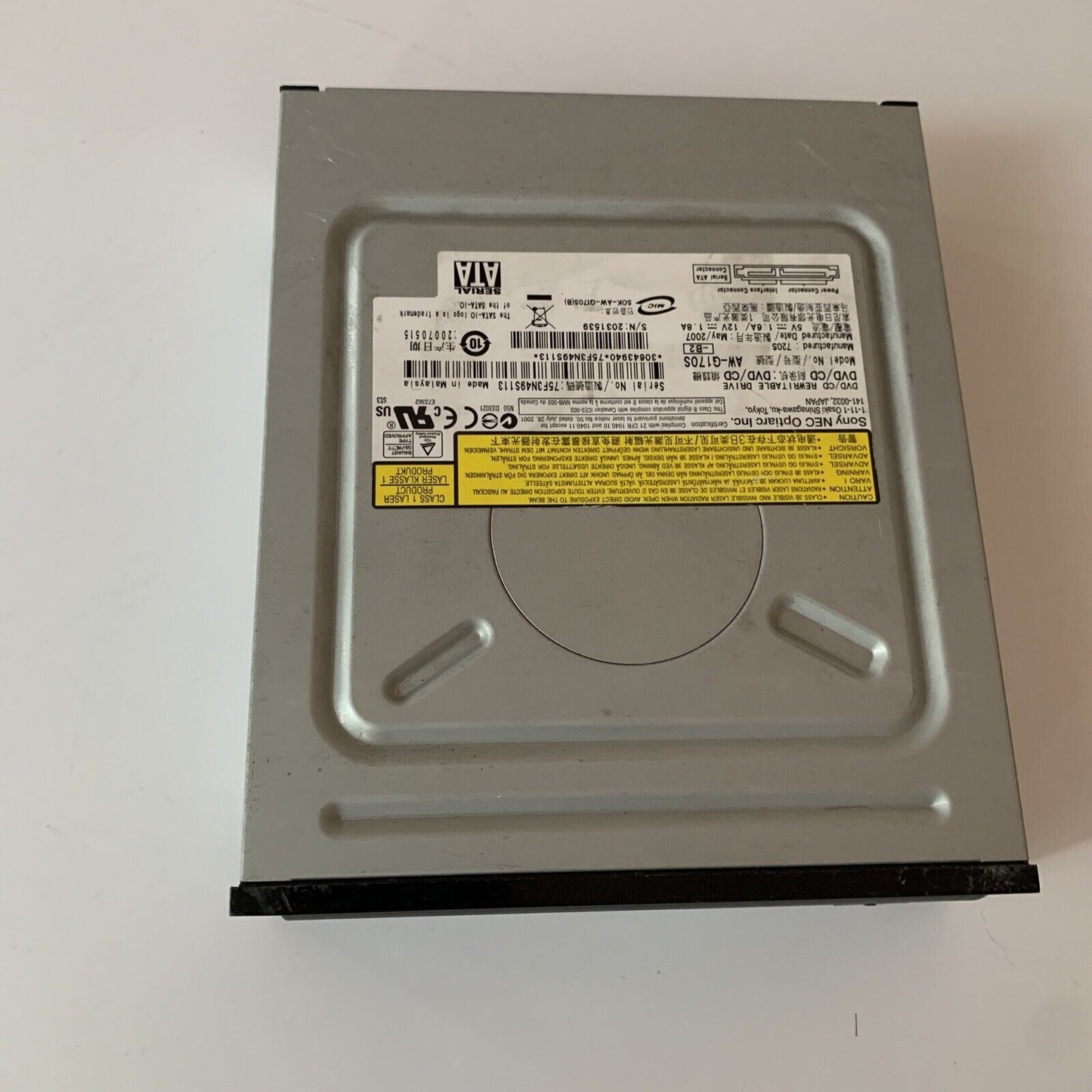 Sony NEC DVD-RW 18x Rewritable AW-G170S Internal Drive SATA