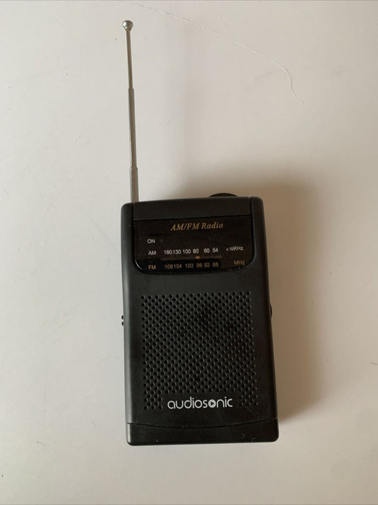 Audiosonic AM/FM Portable Pocket Radio RT-128 with Built-in Speaker