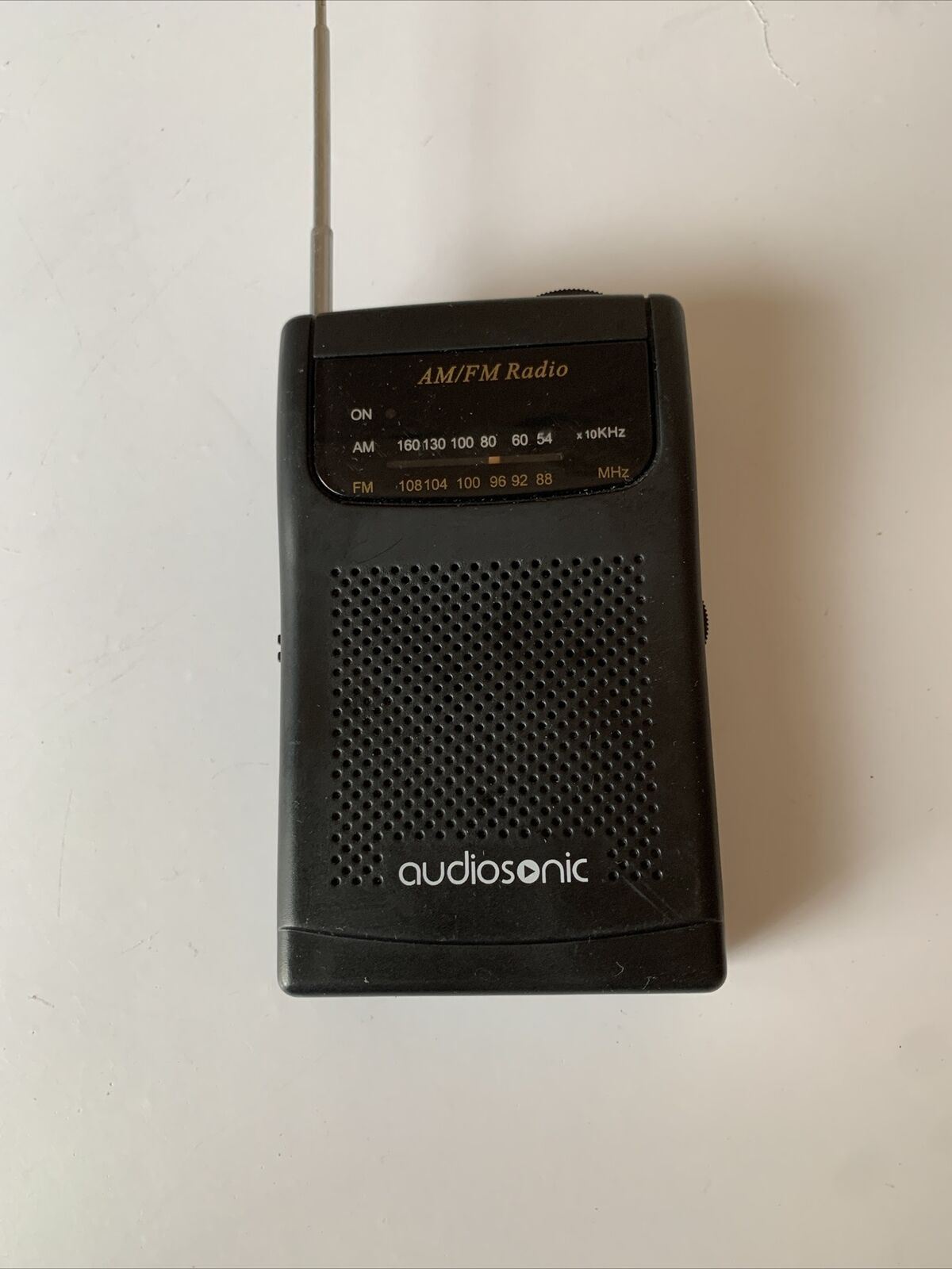 Audiosonic AM/FM Portable Pocket Radio RT-128 with Built-in Speaker