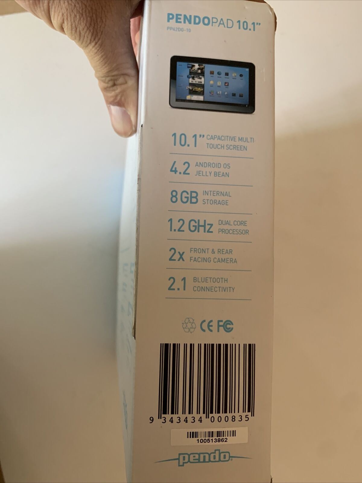 Pendo Pendopad 10.1" Android Tablet 8GB Dual Core Processor Front/Rear Camera