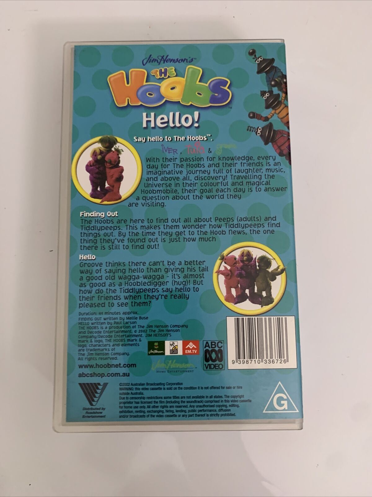 The Hoobs - Hello + Laughing VHS PAL Jim Henson