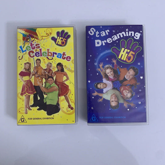 2x Hi5 - Let's Celebrate + Star Dreaming VHS PAL Video 2002