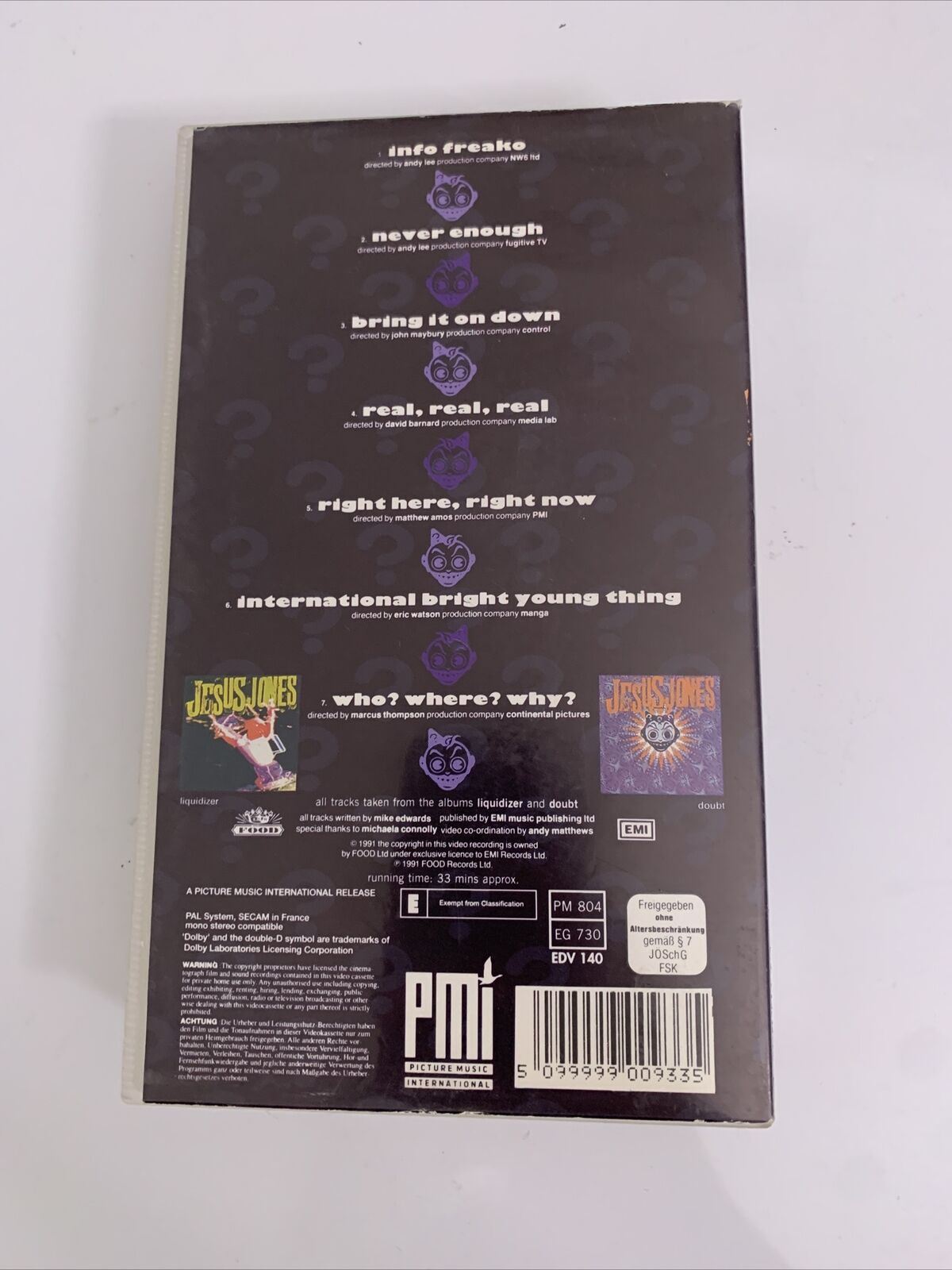 Jesus Jones Big in Alaska VHS PAL 1992