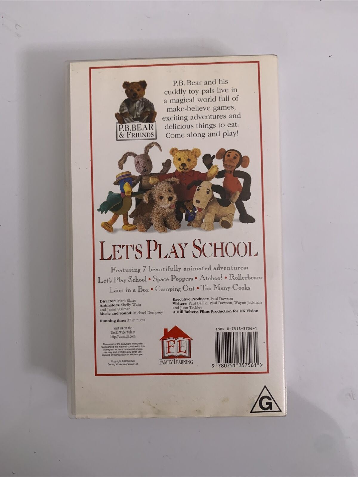 P.B. Bear Let's Play School VHS PAL 1998