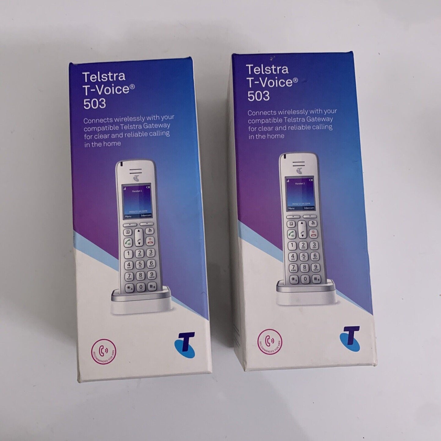 2x NEW Telstra T-Voice 503 cordless phone - DECT handset for Telstra Gateway