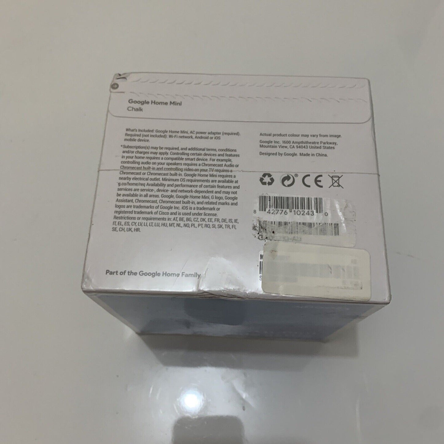 Google Home Mini Smart Assistant - Chalk BRAND NEW