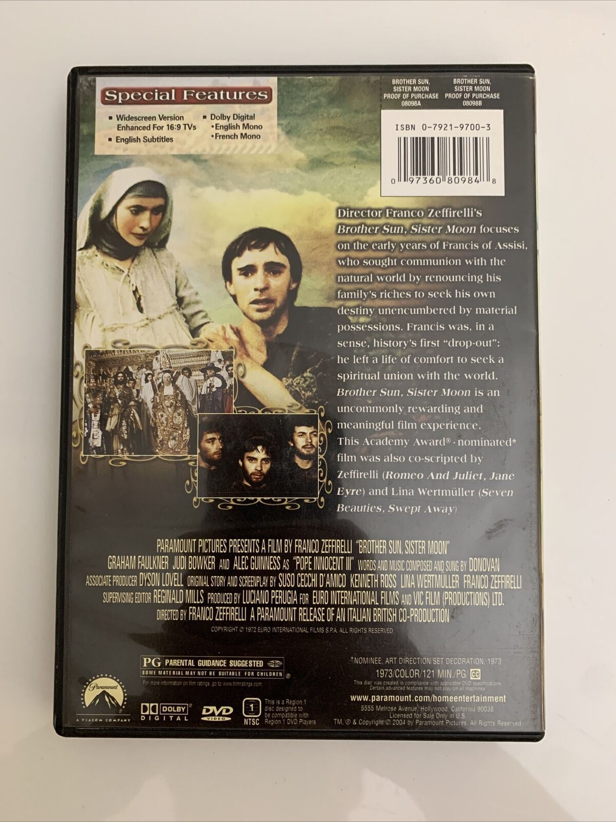 Brother Sun, Sister Moon (DVD, 1972) Graham Faulkner, Judi Bowker Region 1