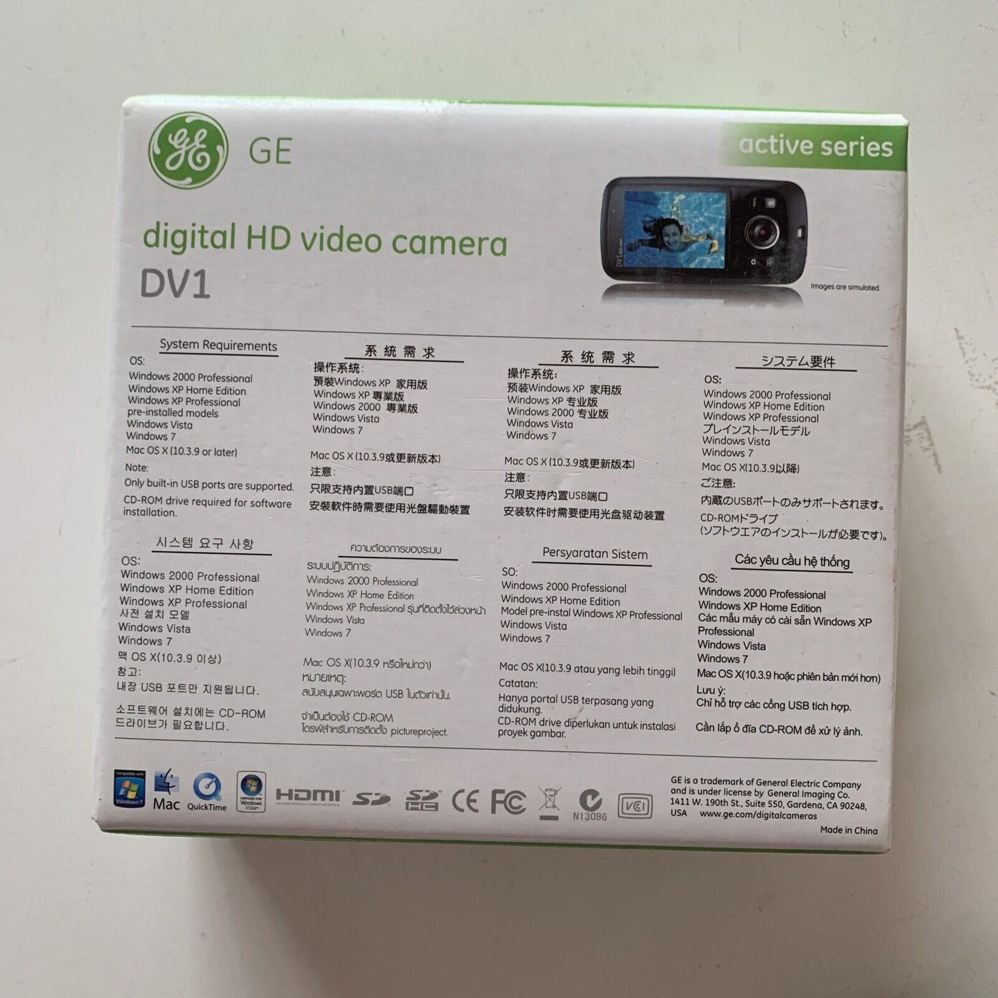 GE Digital HD Video Compact Camera DV1 Waterproof 2GB SD Card - hardly been used