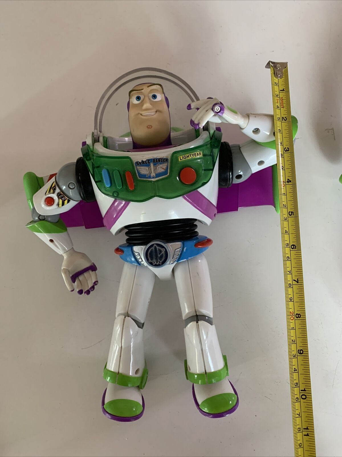 2x Disney Pixar Buzz Lightyear Figure Blue belt Mattel Thinkway 28cm Toy Story