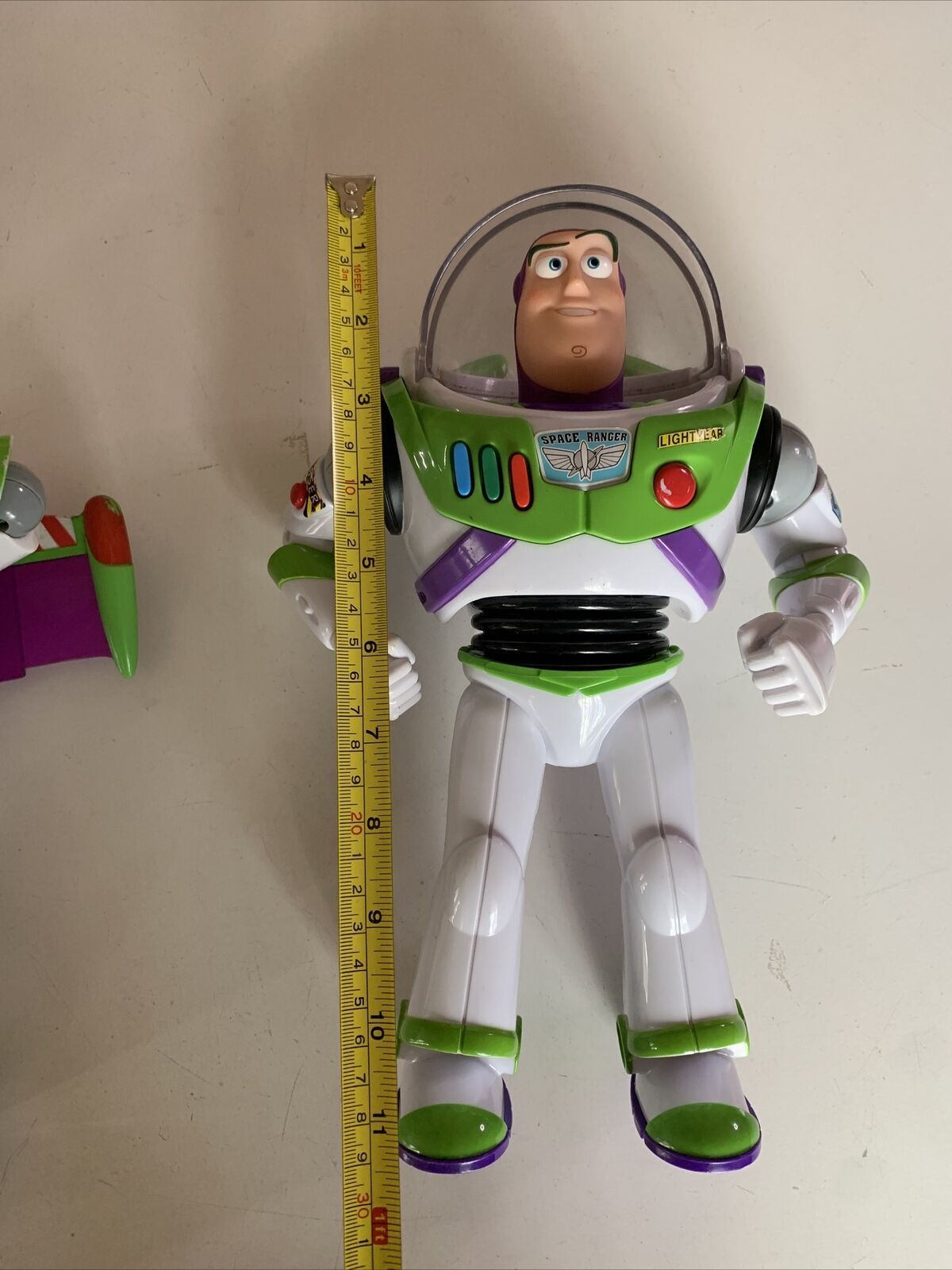 2x Disney Pixar Buzz Lightyear Figure Blue belt Mattel Thinkway 28cm Toy Story