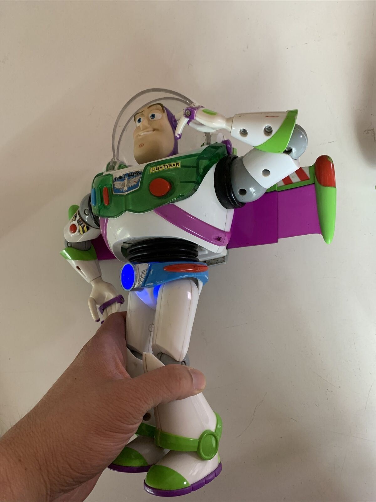 2x Disney Pixar Buzz Lightyear Figure Blue belt Mattel Thinkway 28cm Toy Story