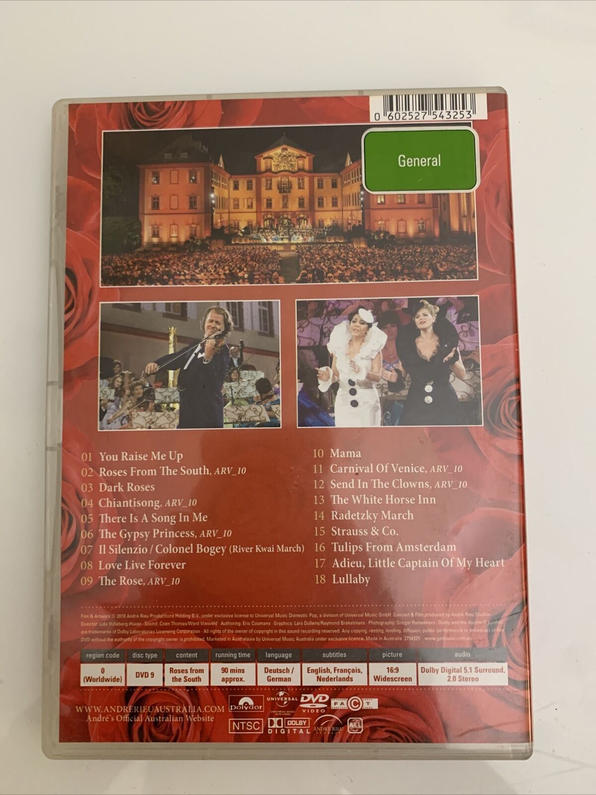 Andre Rieu - Roses From The South (DVD, 2010) All Regions NEW