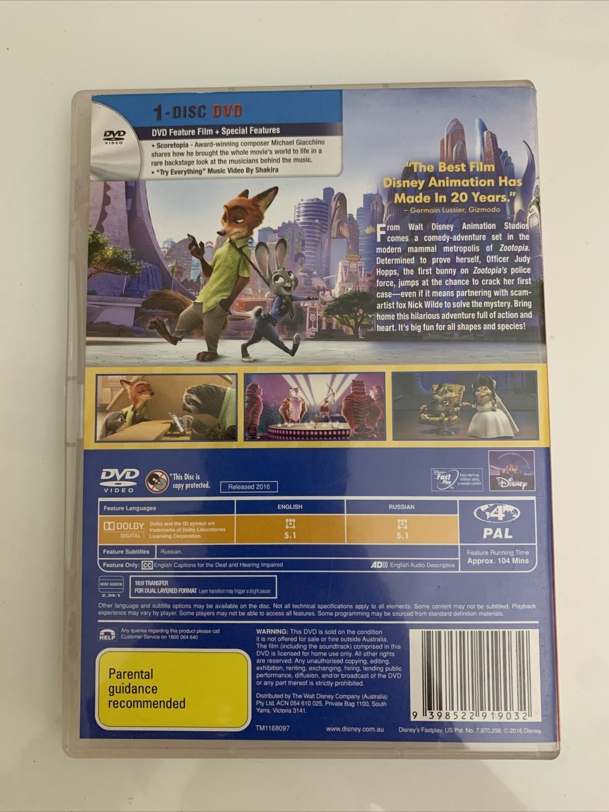 Zootopia (DVD, 2016) Disney Classics Region 4