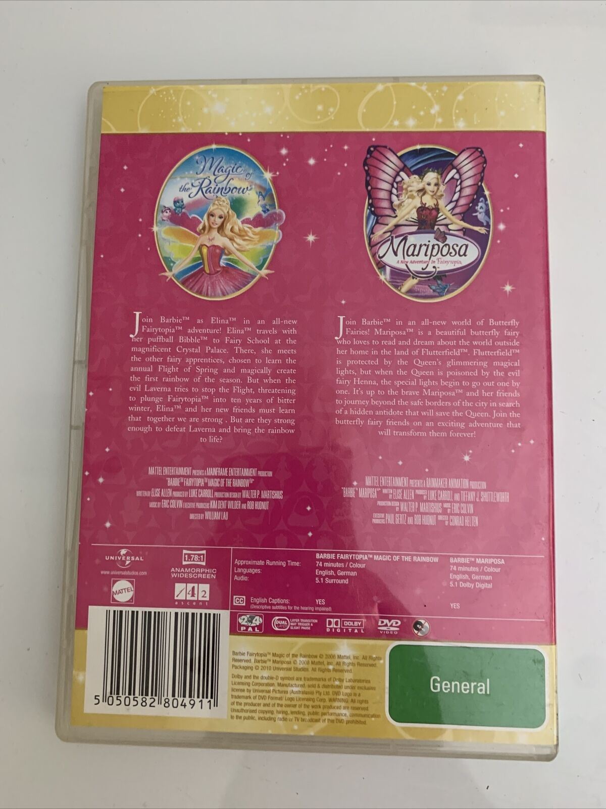 Barbie: Magic Of The Rainbow & Mariposa DVD Region 4