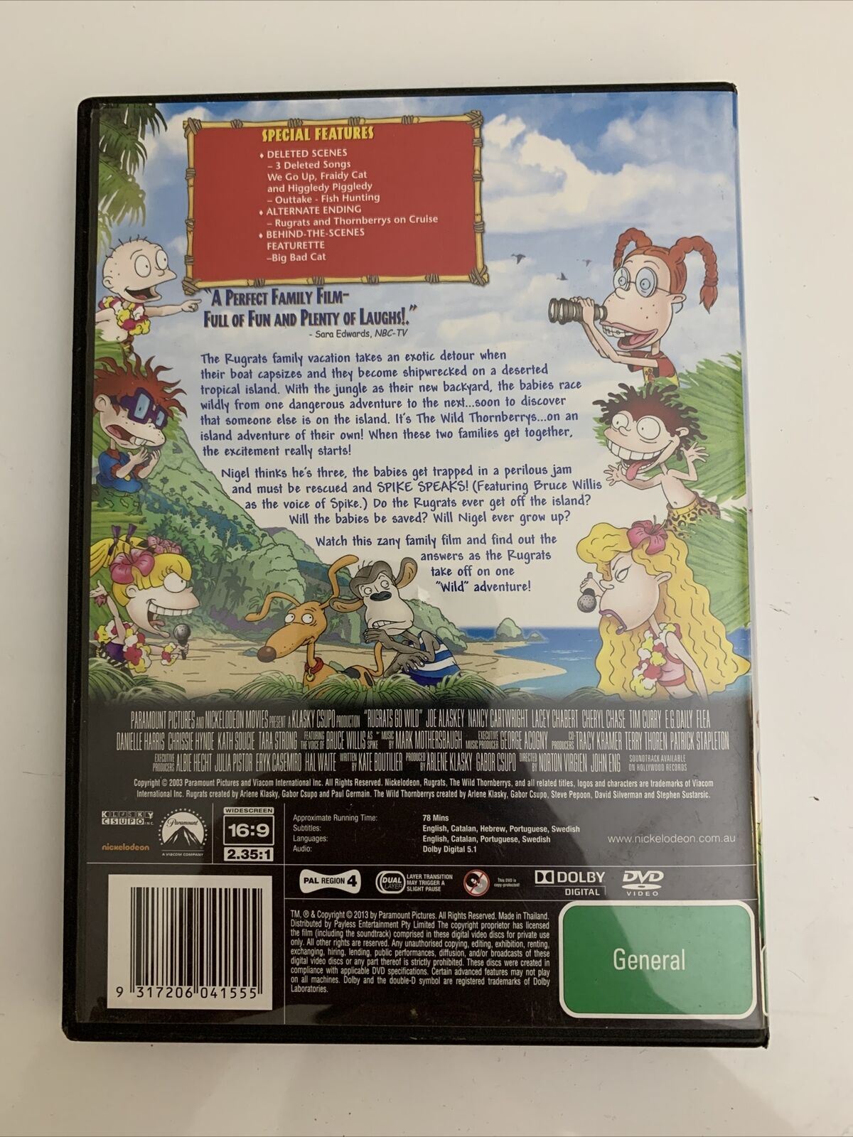 Rugrats Go Wild (DVD, 2003) Animated Film Region 4