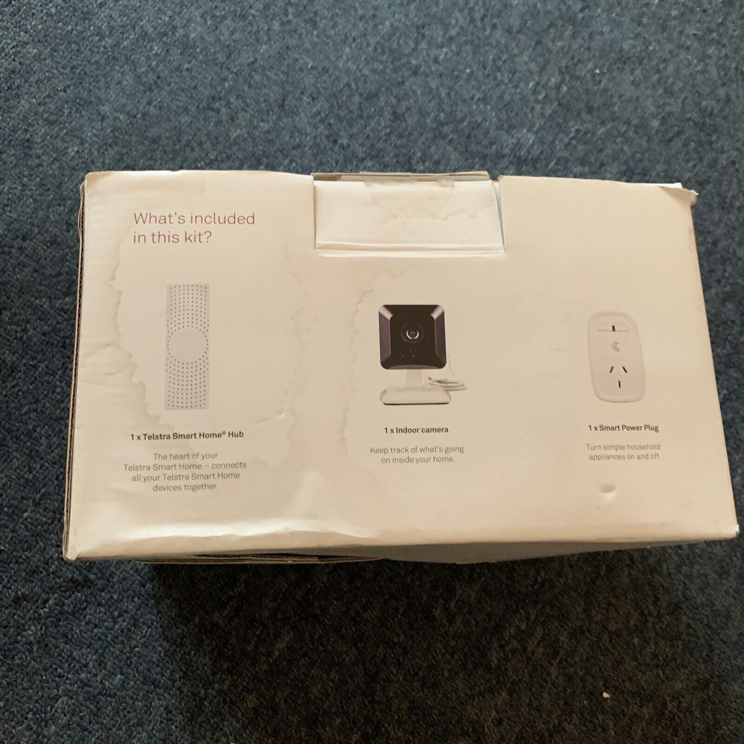 Telstra Smart Home Control & Monitor Kit contain hub, Camera, Smart Power Outlet