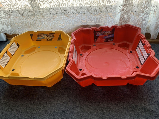2x Beyblade Burst Speedstorm Arena Red & Yellow