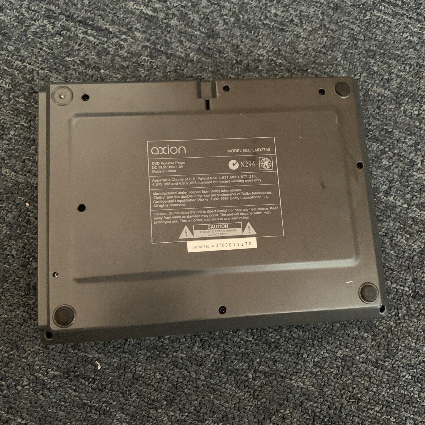 Axiom 17cm DVD Player LMD2700 with Power Supply