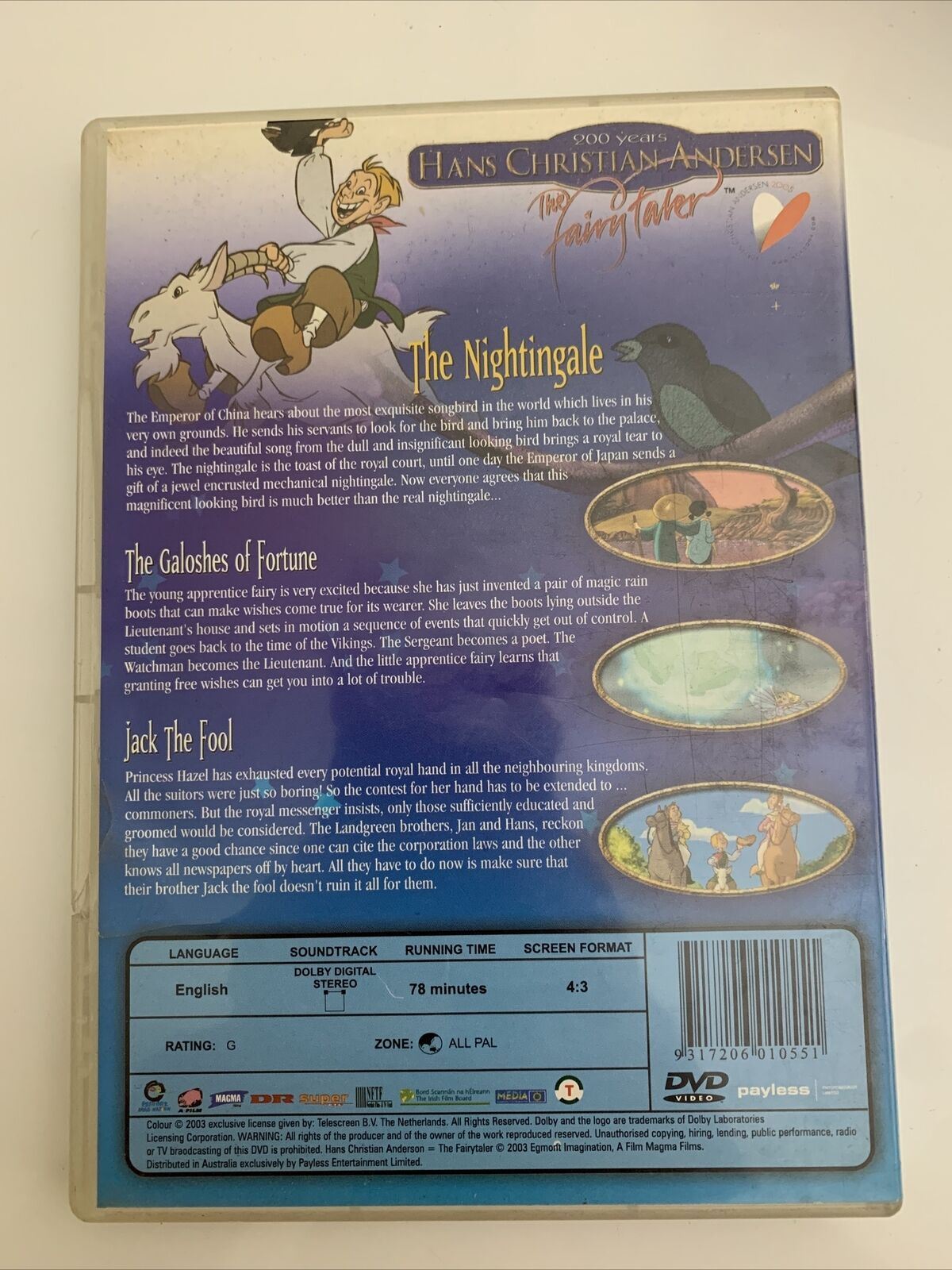 The Nightingale DVD Hans Christian Andersen Film All Regions