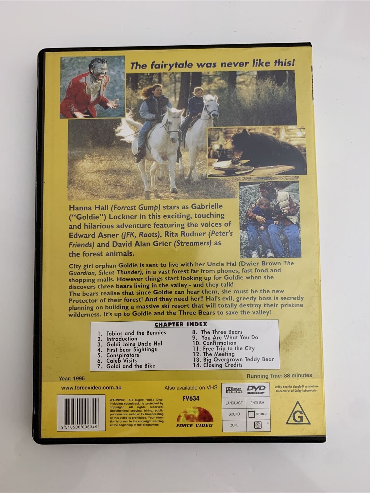 Goldilocks And The Three Bears (DVD, 1995) Hanna Hall Region 4 NEW