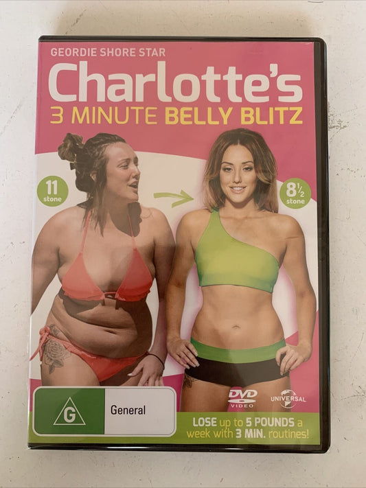 Charlotte's 3 Minute Belly Blitz (DVD, 2014) Region 4 & 2 NEW