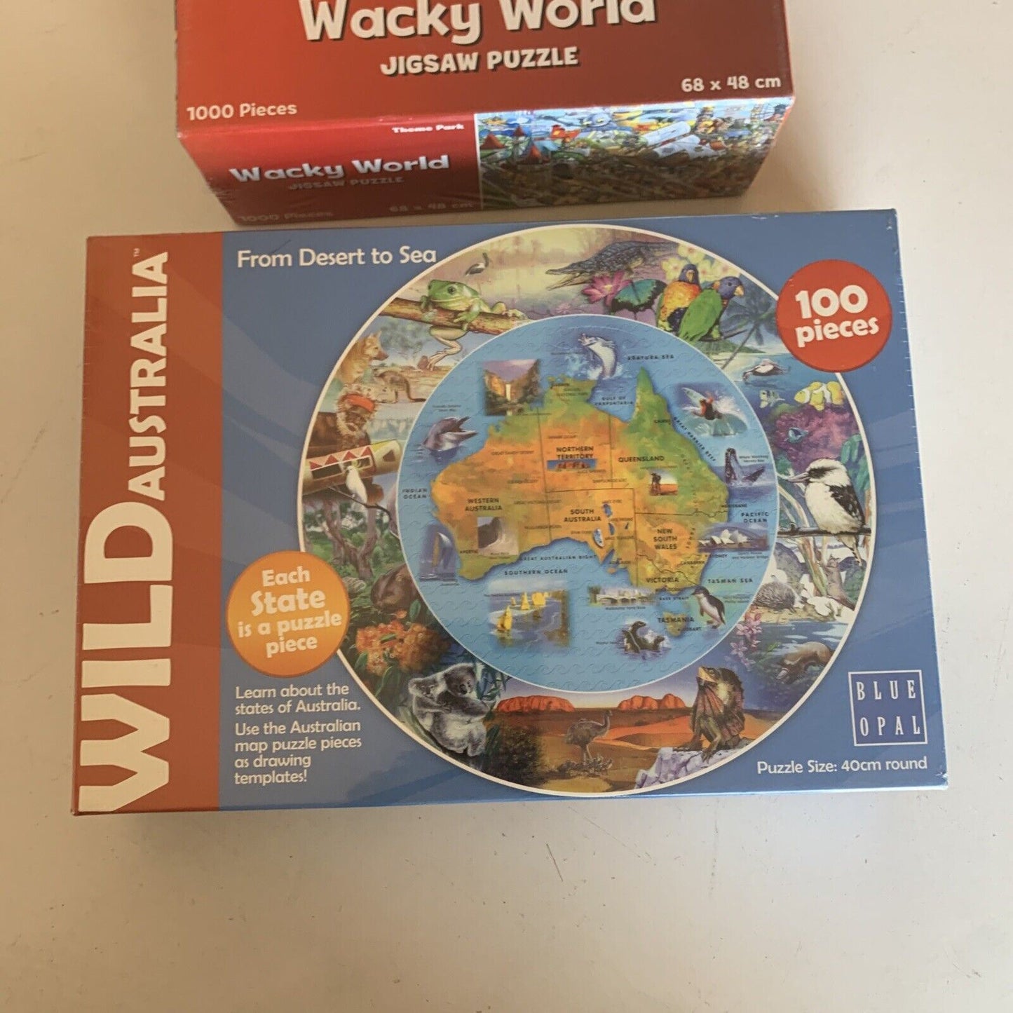 2x Jigsaw Puzzle Wild Australia + Wacky World- 1000 Piece *New Sealed*