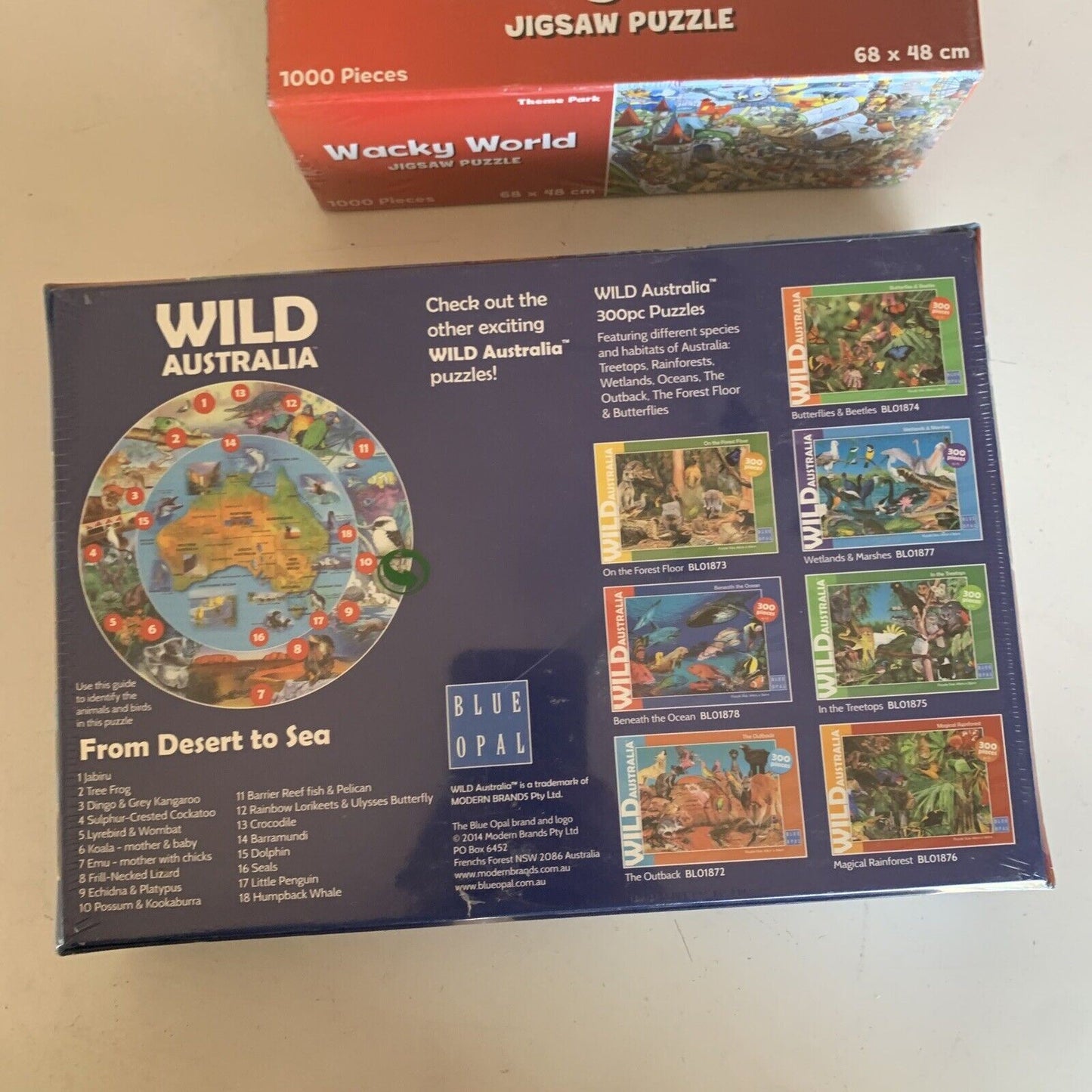 2x Jigsaw Puzzle Wild Australia + Wacky World- 1000 Piece *New Sealed*