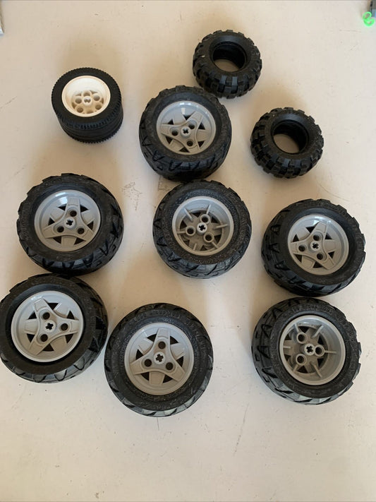 10x Lego Wheels 68.8 x 36H 56x26 49.6x28VR Mindstorms
