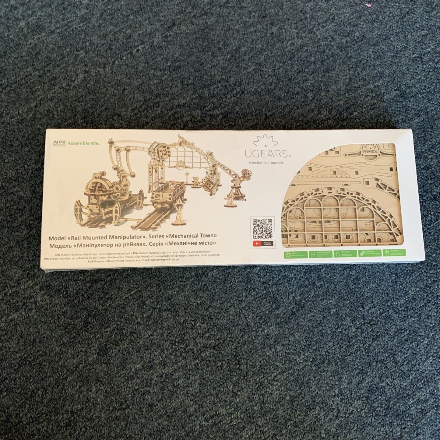 *New Sealed* UGears Rail Manipulator Wooden Model Mechanical Town
