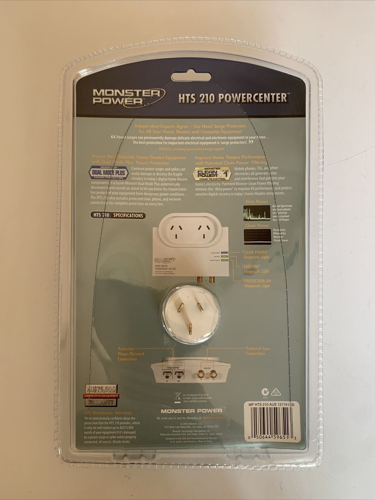 Monster Power HTS 210 PowerCenter Power Protection Filter Home Theatre NEW