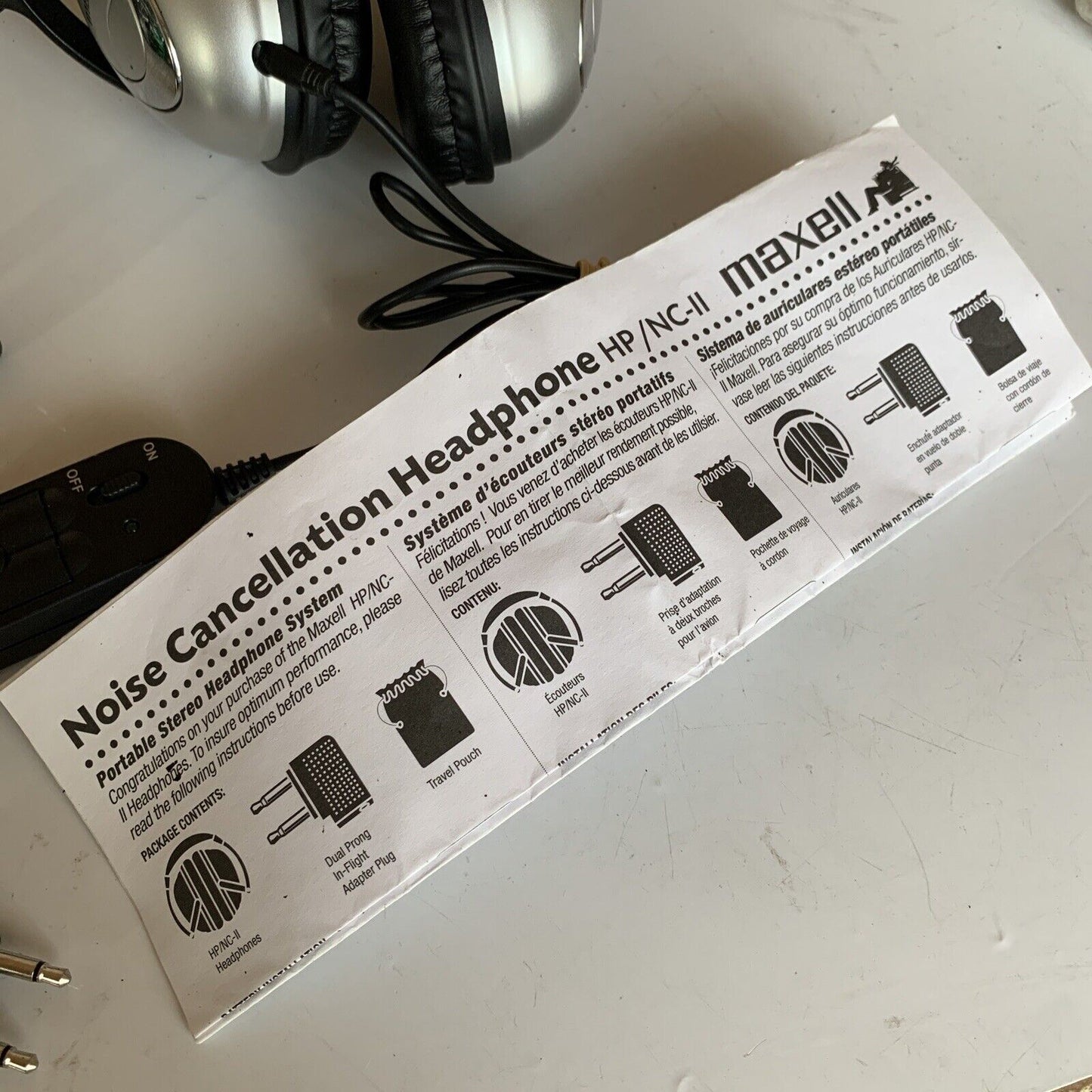 Maxwell Noise Cancelling Headphones NC-11 3.5mm plug *Right Speaker not working