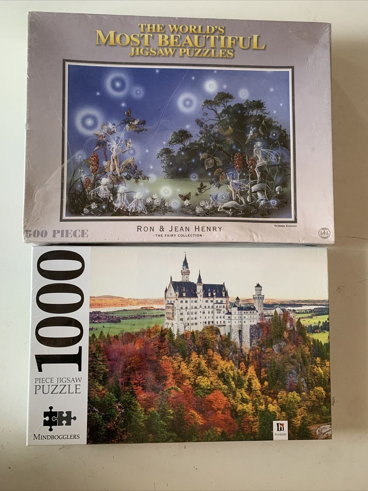 2x NEW Sealed Jigsaw Puzzle Ron & Jean Henry Summer Evening & Neuschwanstein