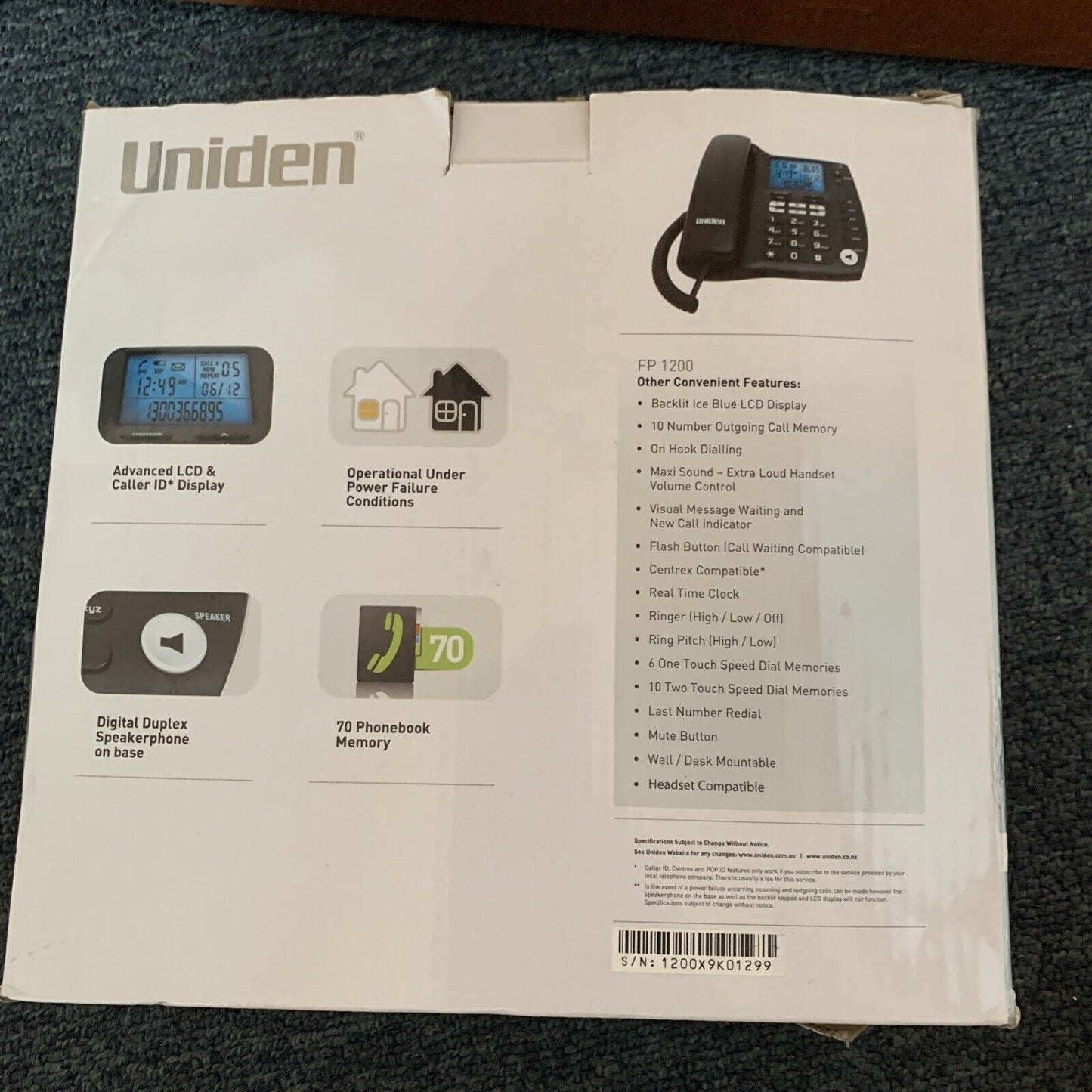 Uniden FP1200 Corded Phone with LCD Loud Speakerphone