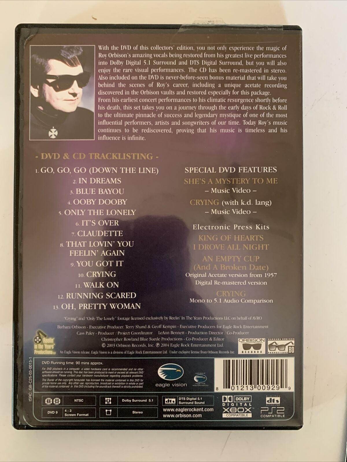 Roy Orbison - Greatest Hits Complete Collection DVD + CD  All Regions