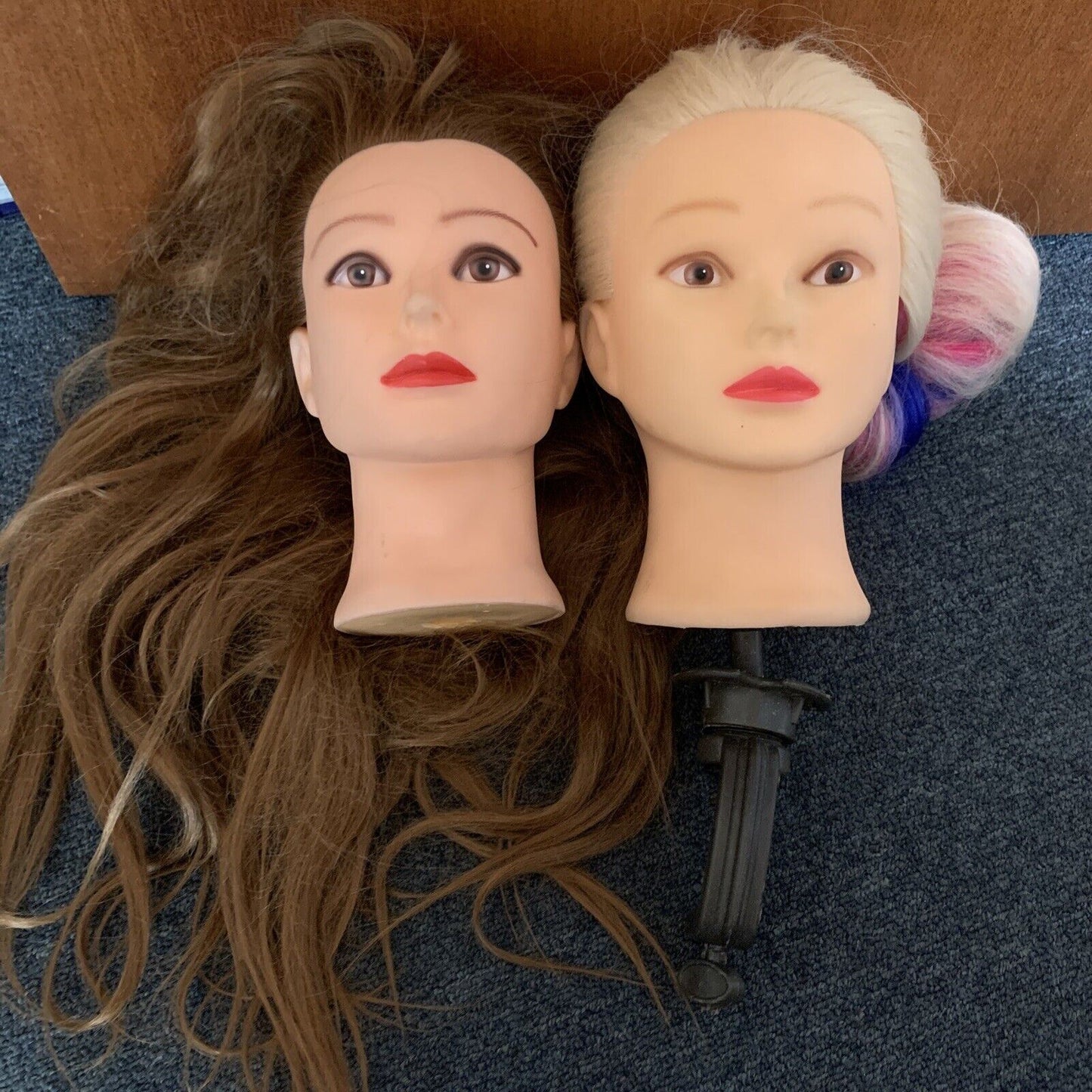 2x Mannequin Head Hair Training Doll Hair Length 53cm