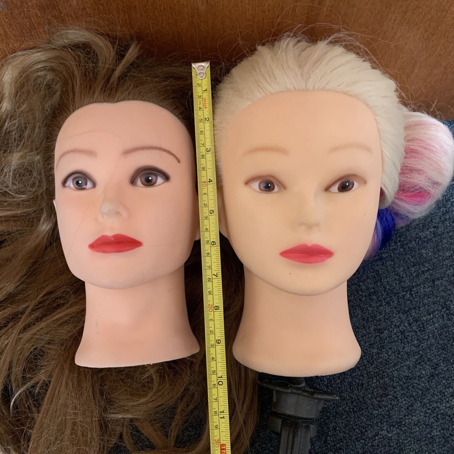 2x Mannequin Head Hair Training Doll Hair Length 53cm