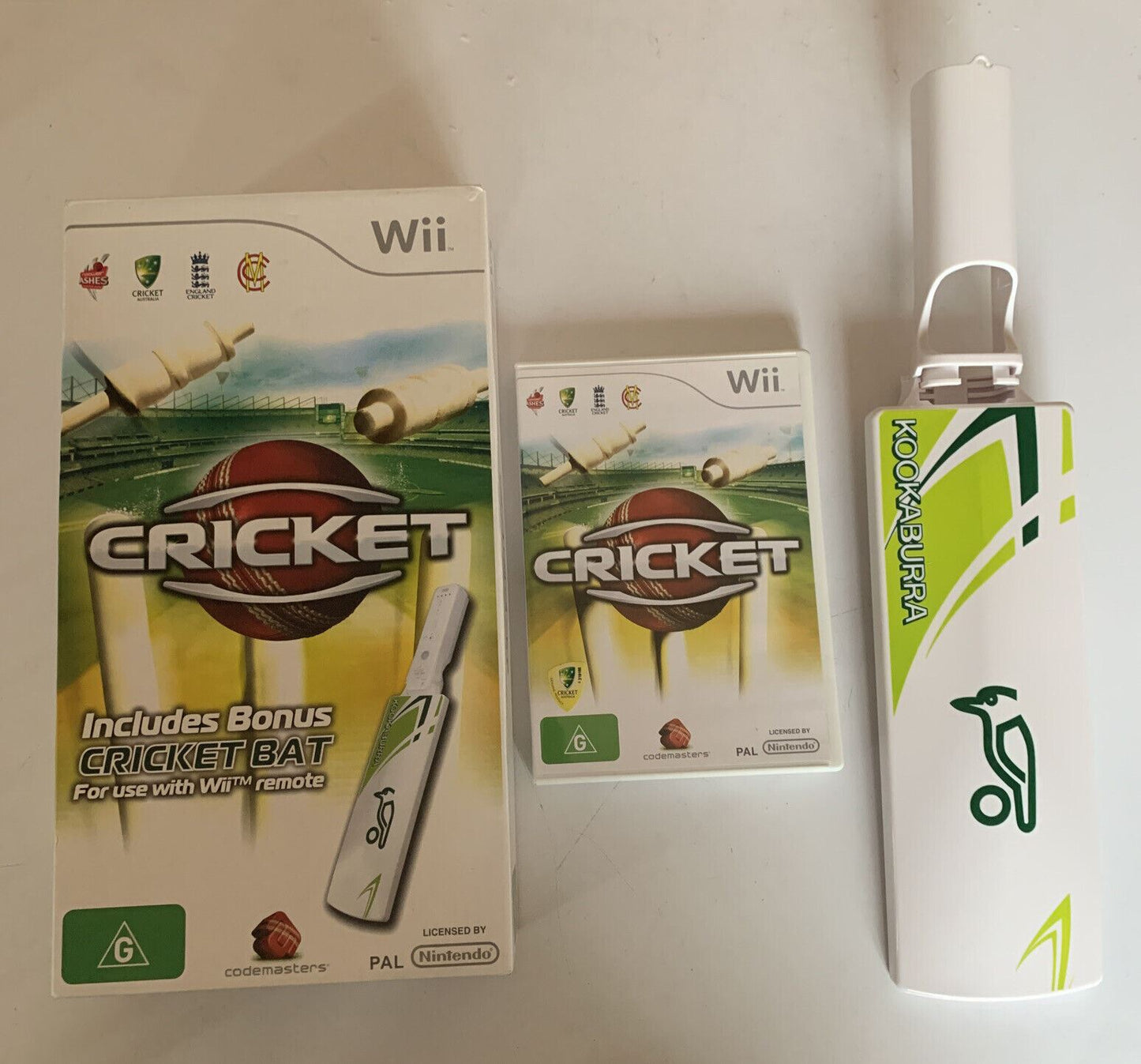 Cricket & Kookaburra Bat Bundle Game Set - Nintendo Wii PAL