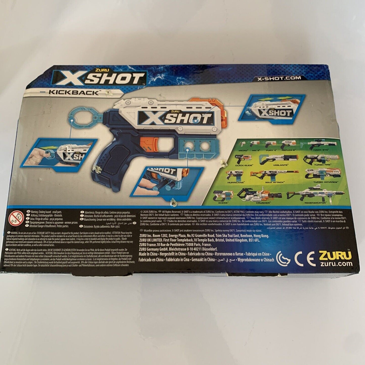 ZURU X-Shot Excel Kickback Foam Dart Blaster Gun NEW