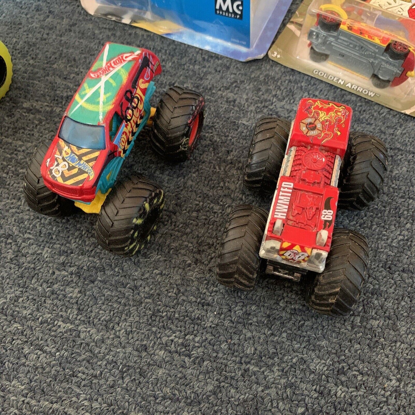 6x NEW Hot Wheels Marvel DC Cars Batman Spiderman  + 3 Monster Truck