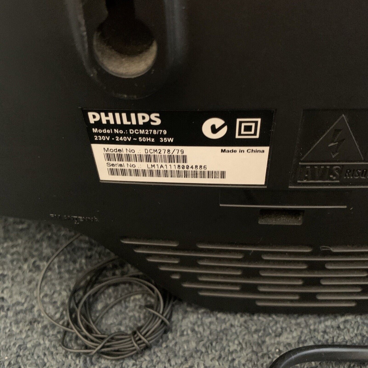 Philips DCM278/79 CD Player FM Radio iPod Alarm Clock Micro Hi-Fi System