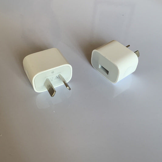 2x Genuine Apple A1444 5W USB Power Adapter Wall Charger -  White