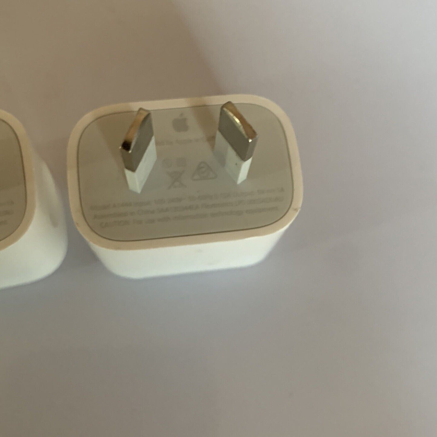 2x Genuine Apple A1444 5W USB Power Adapter Wall Charger -  White
