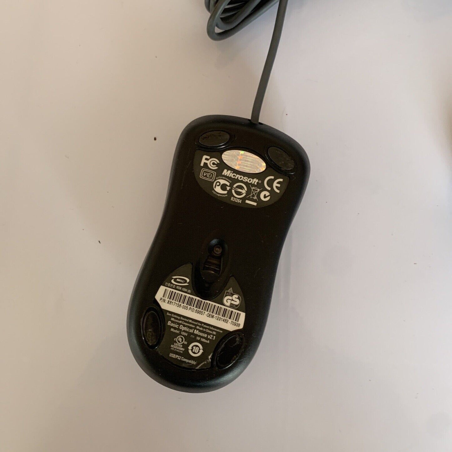 2x Genuine Microsoft Optical Mouse V1 & v2