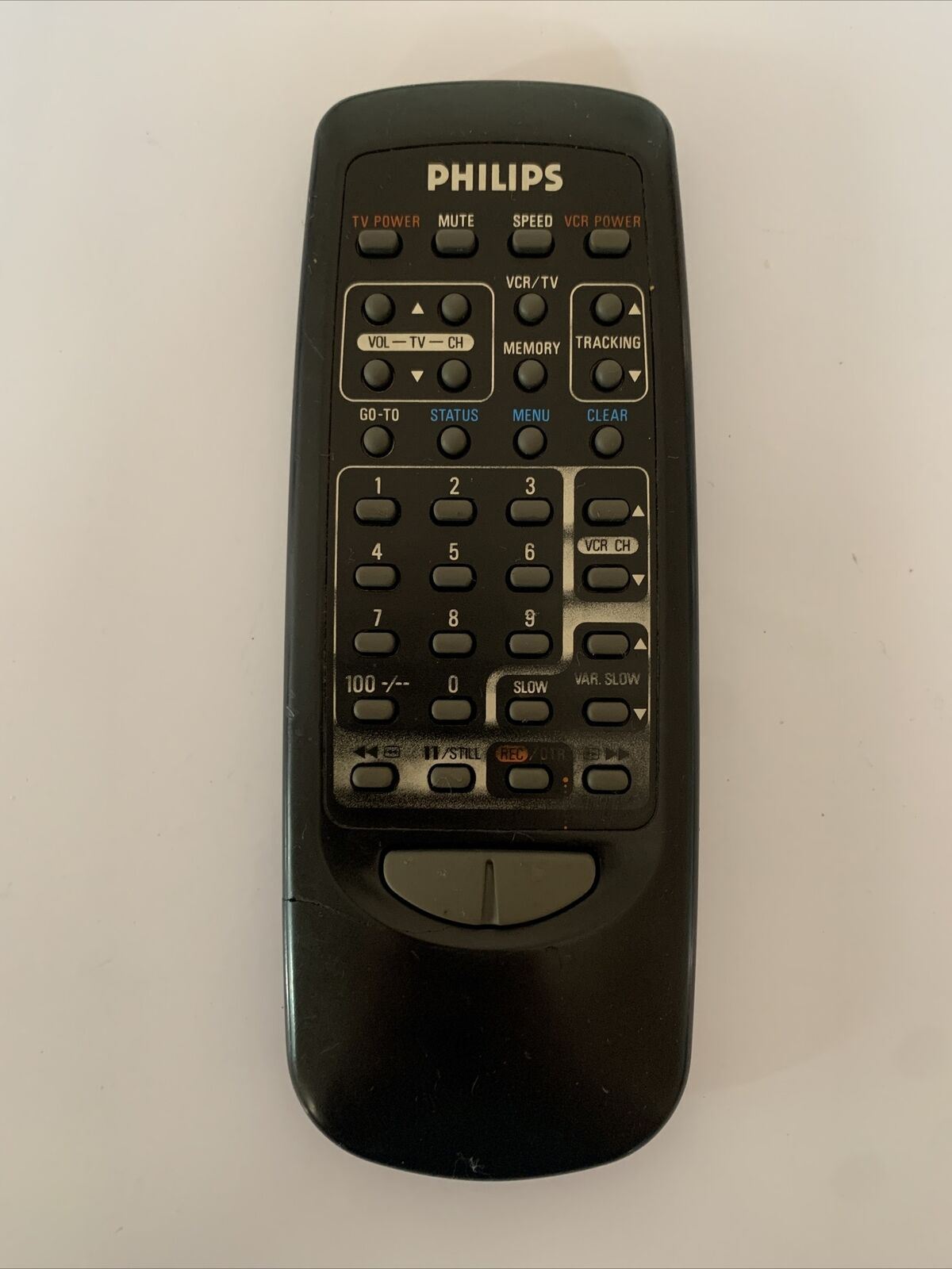 Genuine Philips TV VCR Remote Control *no battery lid