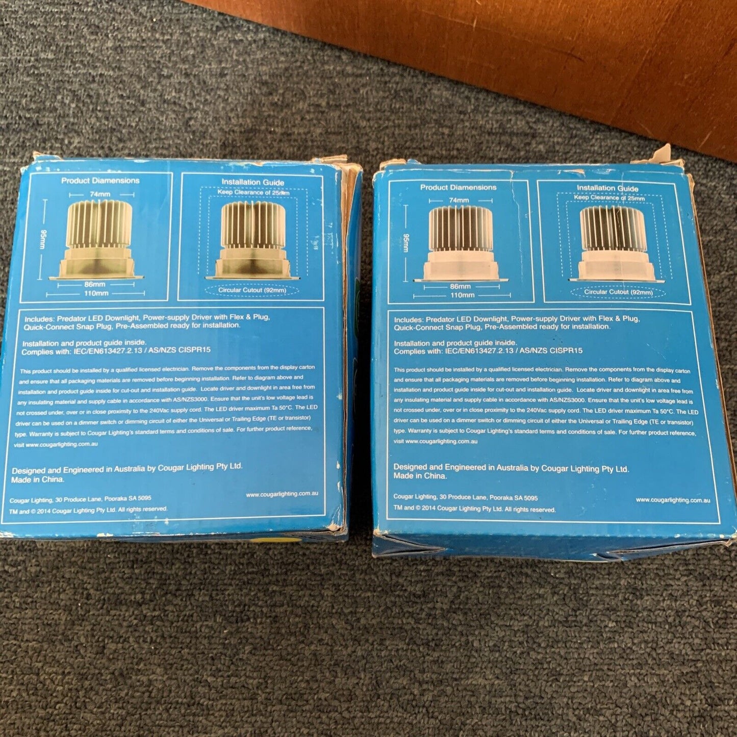 2x Predator LED Downlight 4000k & 3000k NEW