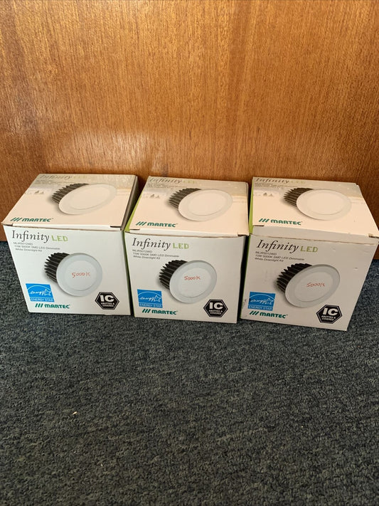 3x Martec Infinity LED MLIR5012WD 10W 5000K SMD White Downlight Kit NEW