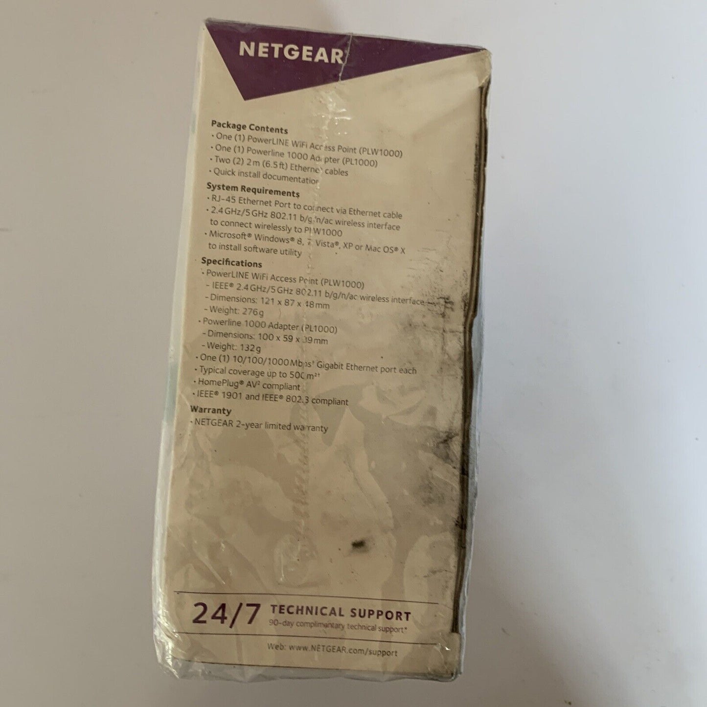 Netgear PLW1000 Gigabite Powerline Ethernet Adapter + AC WiFi Extender White NEW